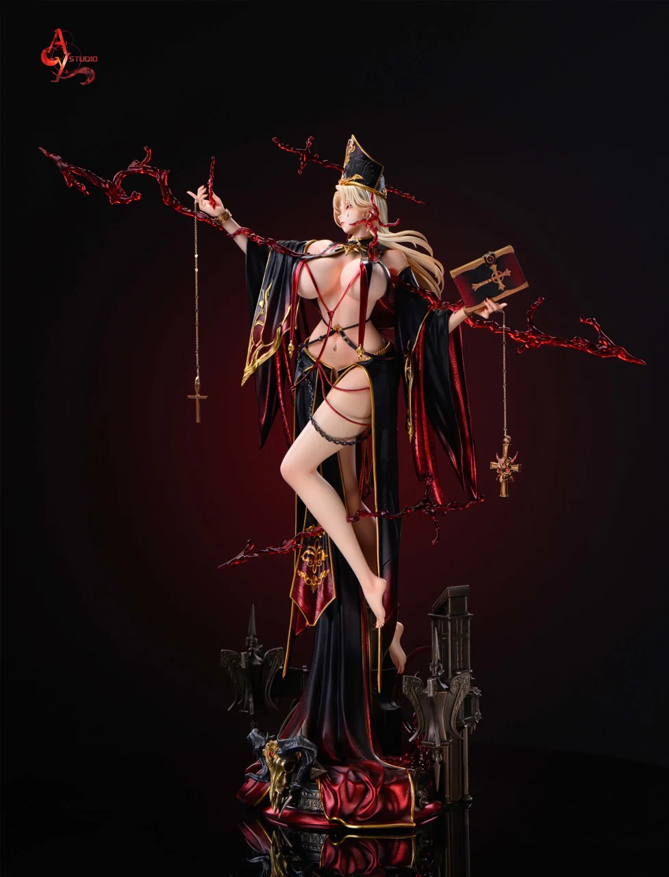 ACY Studio Dark Vatican Pope Resin Statue - Image 3