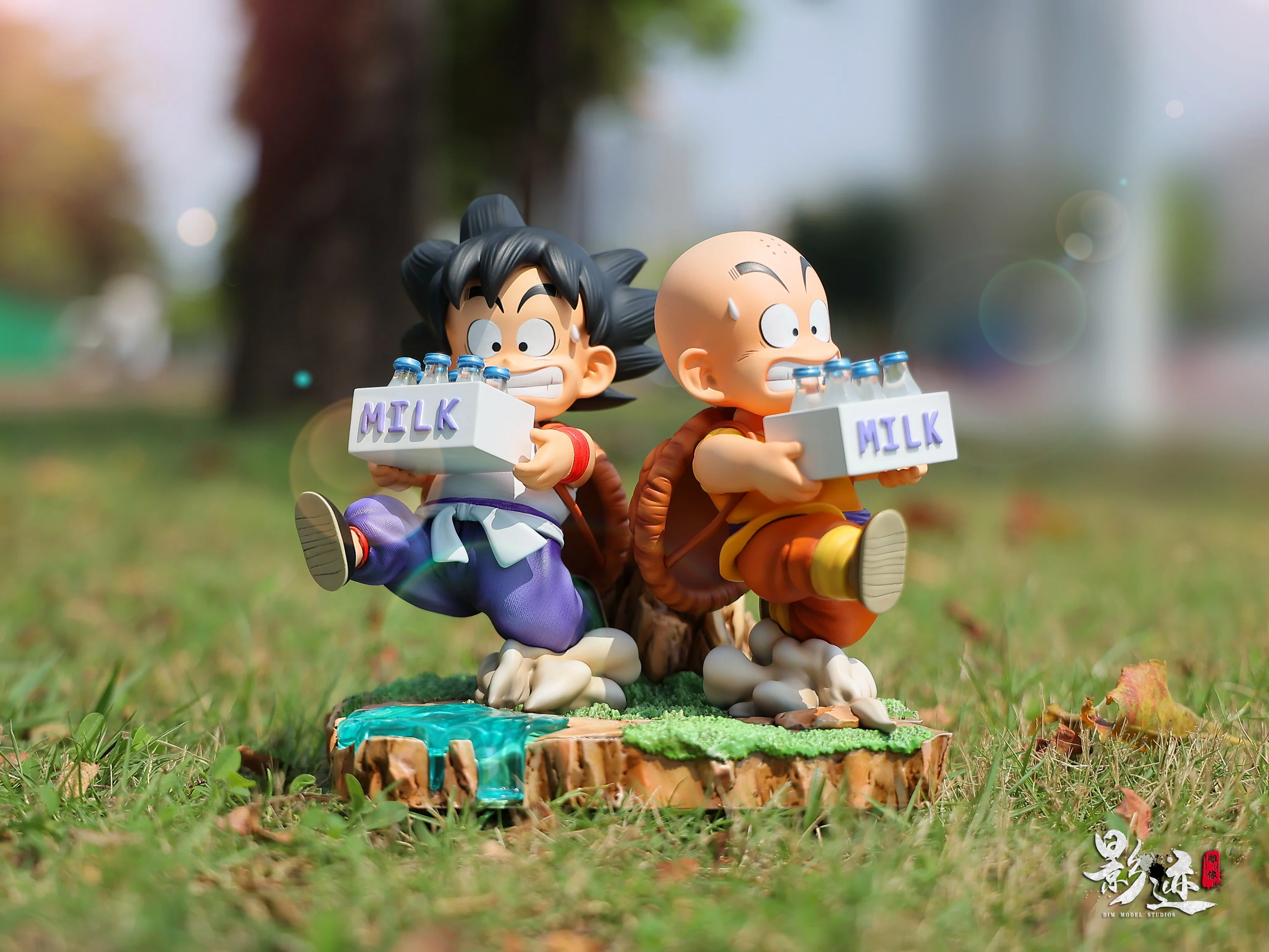 Dragon Ball Dim Model Studio Goku and Krillin Roshi School Vol.1 Milk Resin Statue - Image 13