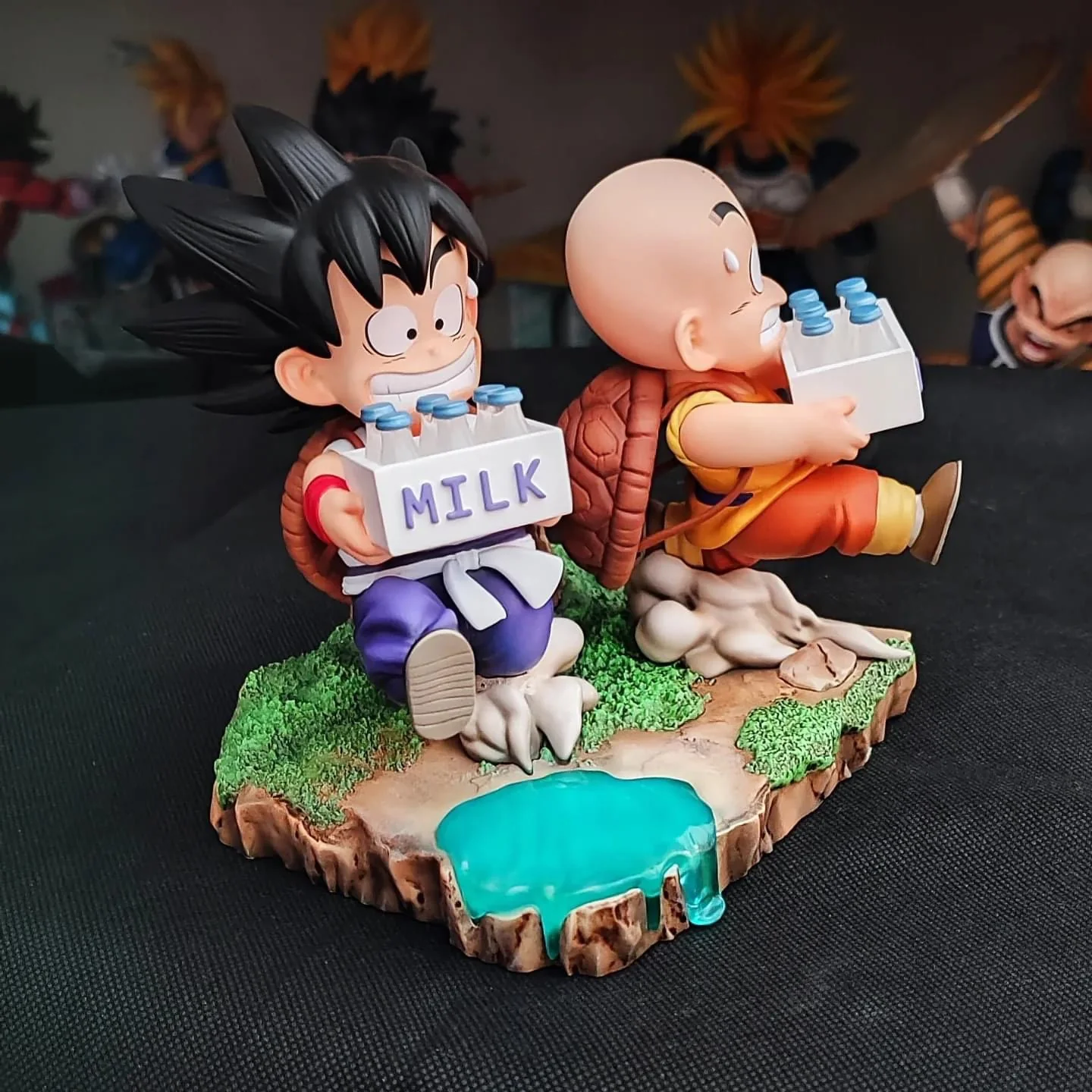 Dragon Ball Dim Model Studio Goku and Krillin Roshi School Vol.1 Milk Resin Statue - Image 4