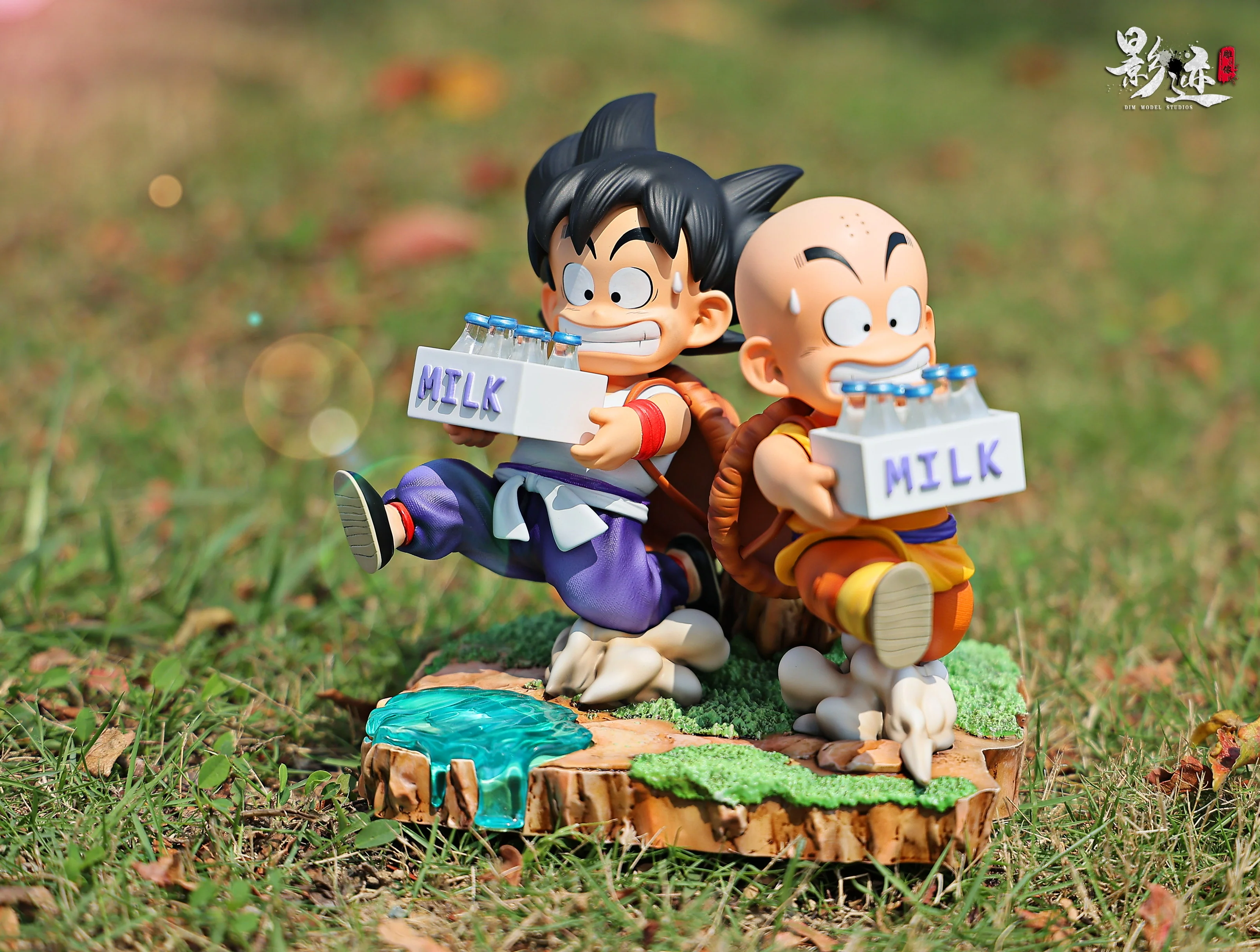 Dragon Ball Dim Model Studio Goku and Krillin Roshi School Vol.1 Milk Resin Statue - Image 9