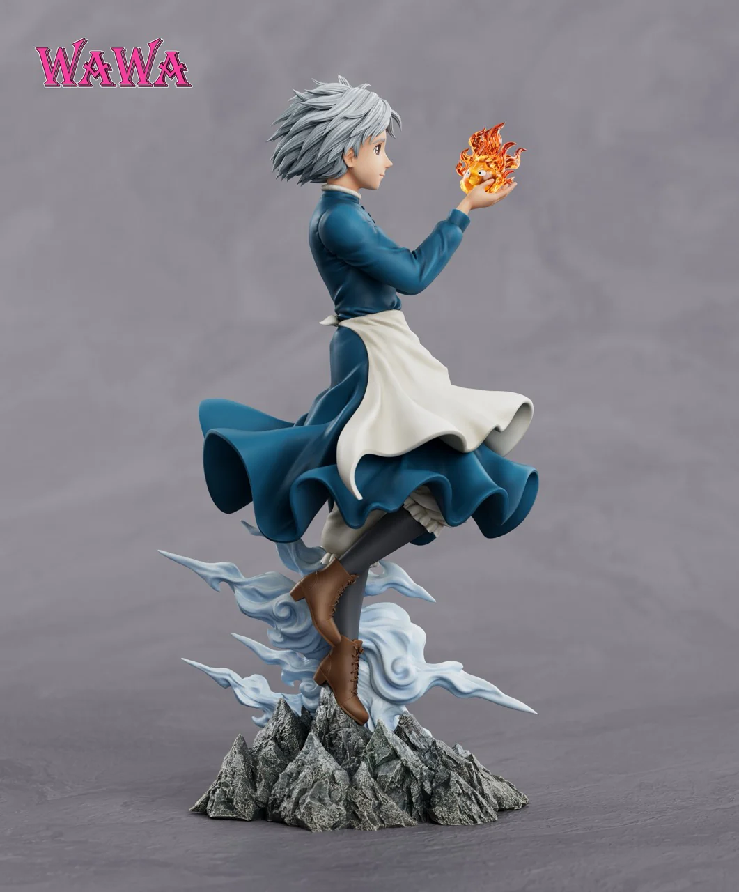 Howls Moving WAWA Studio Sophie x Calcifer Resin Statue - Image 7