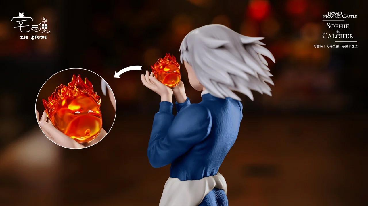 Howls Moving ZJB Studio Sophie x Calcifer Resin Statue - Image 3