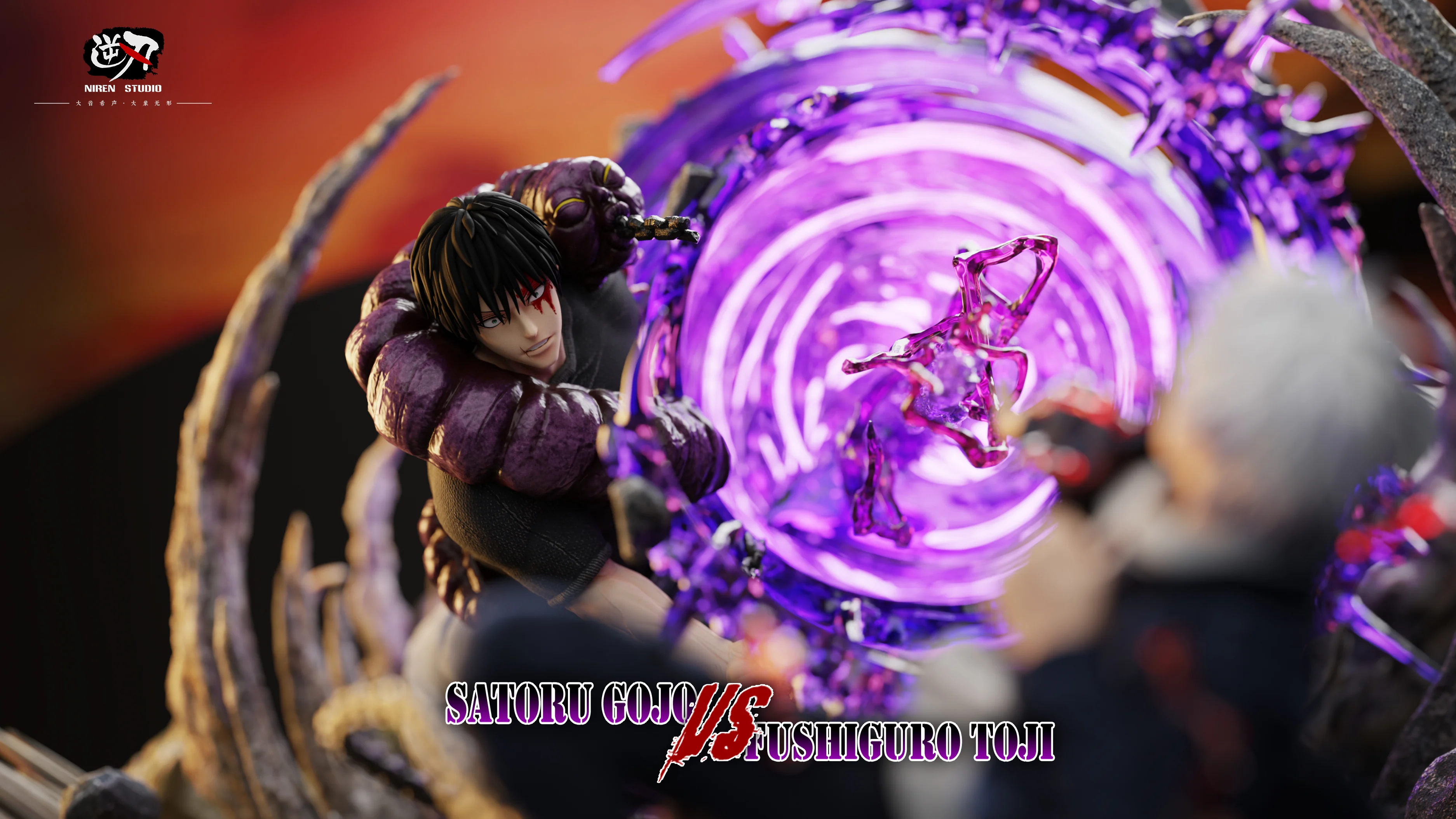 Jujutsu Kaisen Niren Studio Satoru Gojo Vs Fushiguro Toji Resin Statue - Image 4