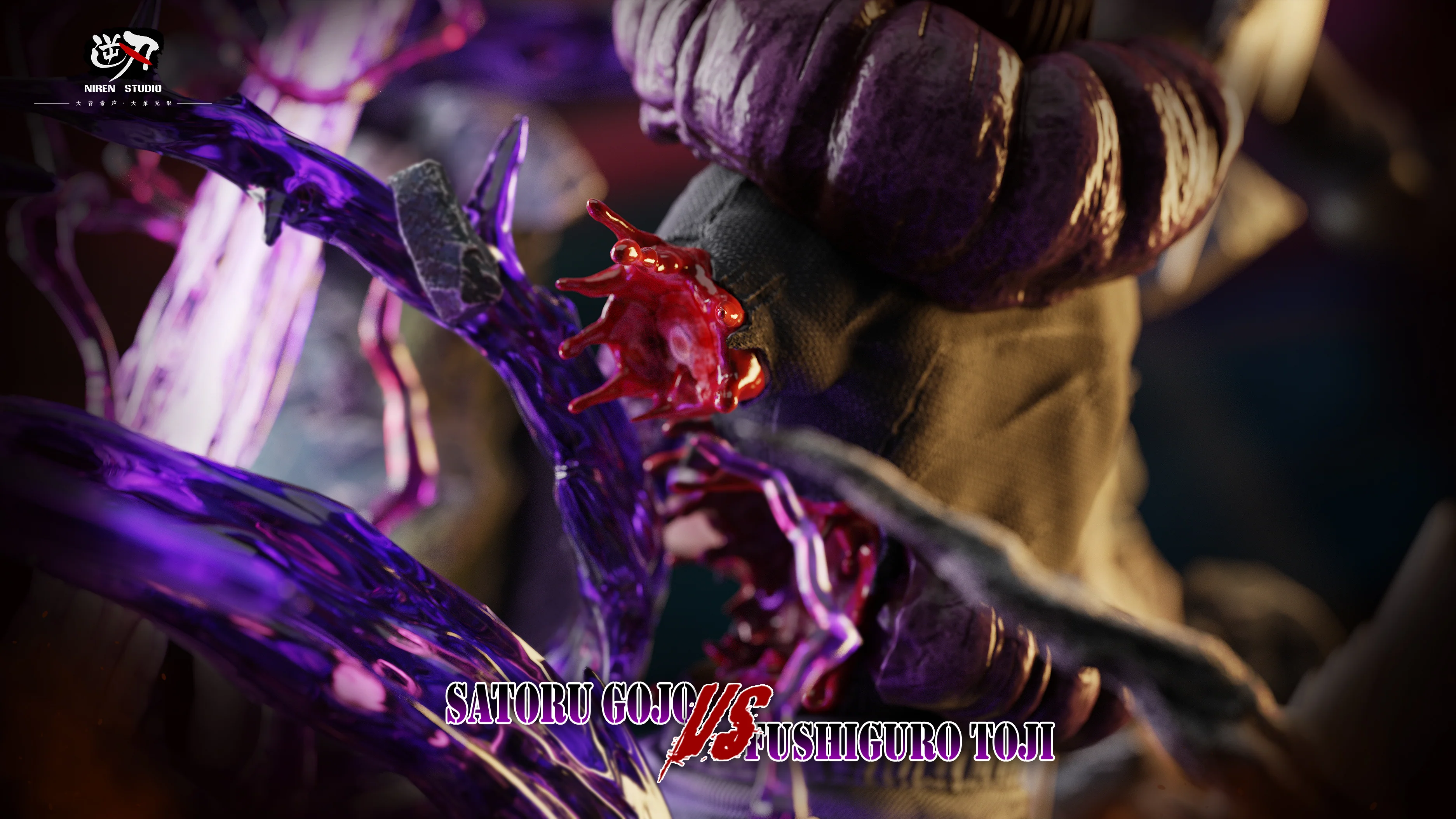 Jujutsu Kaisen Niren Studio Satoru Gojo Vs Fushiguro Toji Resin Statue - Image 7