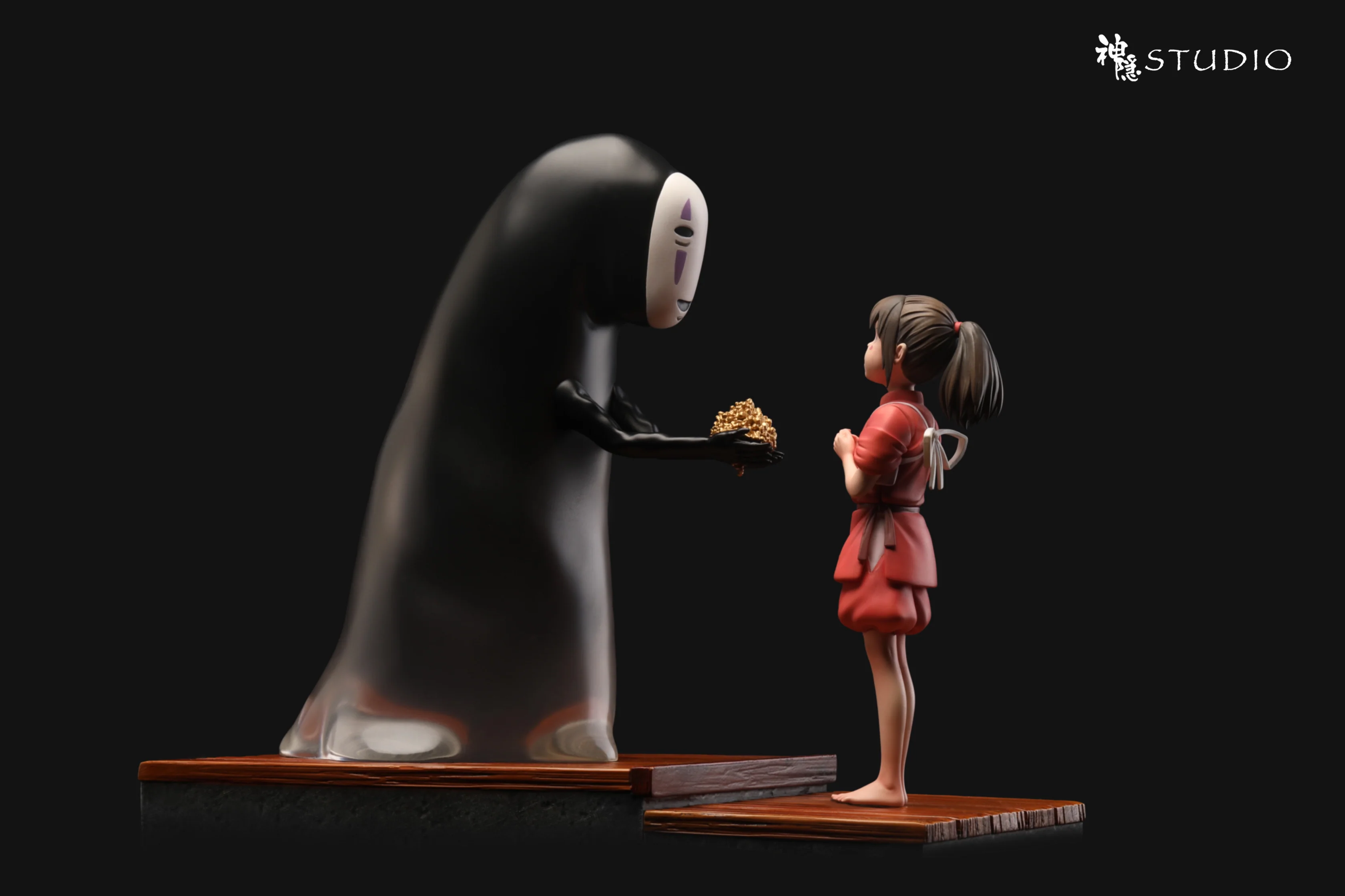 Spirited Away ShenYin Studio Chihiro & No Face Resin Statue - Image 4